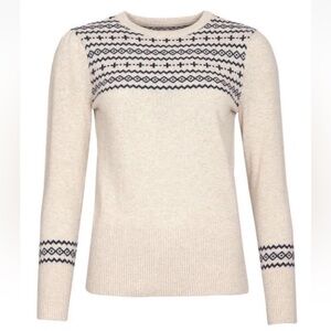 BARBOUR Grasmoor Sweater Size US 14 Wool Blend Geometric Print Pullover